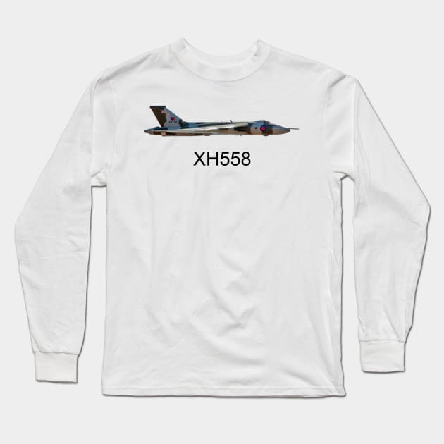 XH558 Avro Vulcan Long Sleeve T-Shirt by SteveHClark